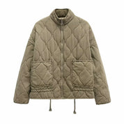 Vero | Manteau d’hiver femme vintage – Col montant & finition matelassée