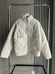 Vero | Manteau d’hiver femme vintage – Col montant & finition matelassée