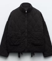 Vero | Manteau d’hiver femme vintage – Col montant & finition matelassée