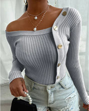 Pull Femme Bandeau en Maille – Design Sans Bretelles, Chic & Confortable