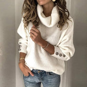 Pull col roulé léger femme Tila – Doux avec détails élégants aux manches