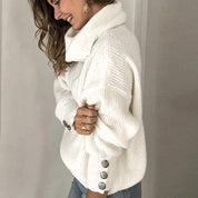 Pull col roulé léger femme Tila – Doux avec détails élégants aux manches