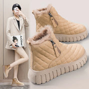 Bottes d’hiver femme – bottes chaudes à doublure fourrure & zip pratique