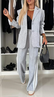 Essentials | Tailleur décontracté femme – Blazer chic & pantalon élastique confort