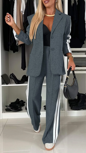 Essentials | Tailleur décontracté femme – Blazer chic & pantalon élastique confort