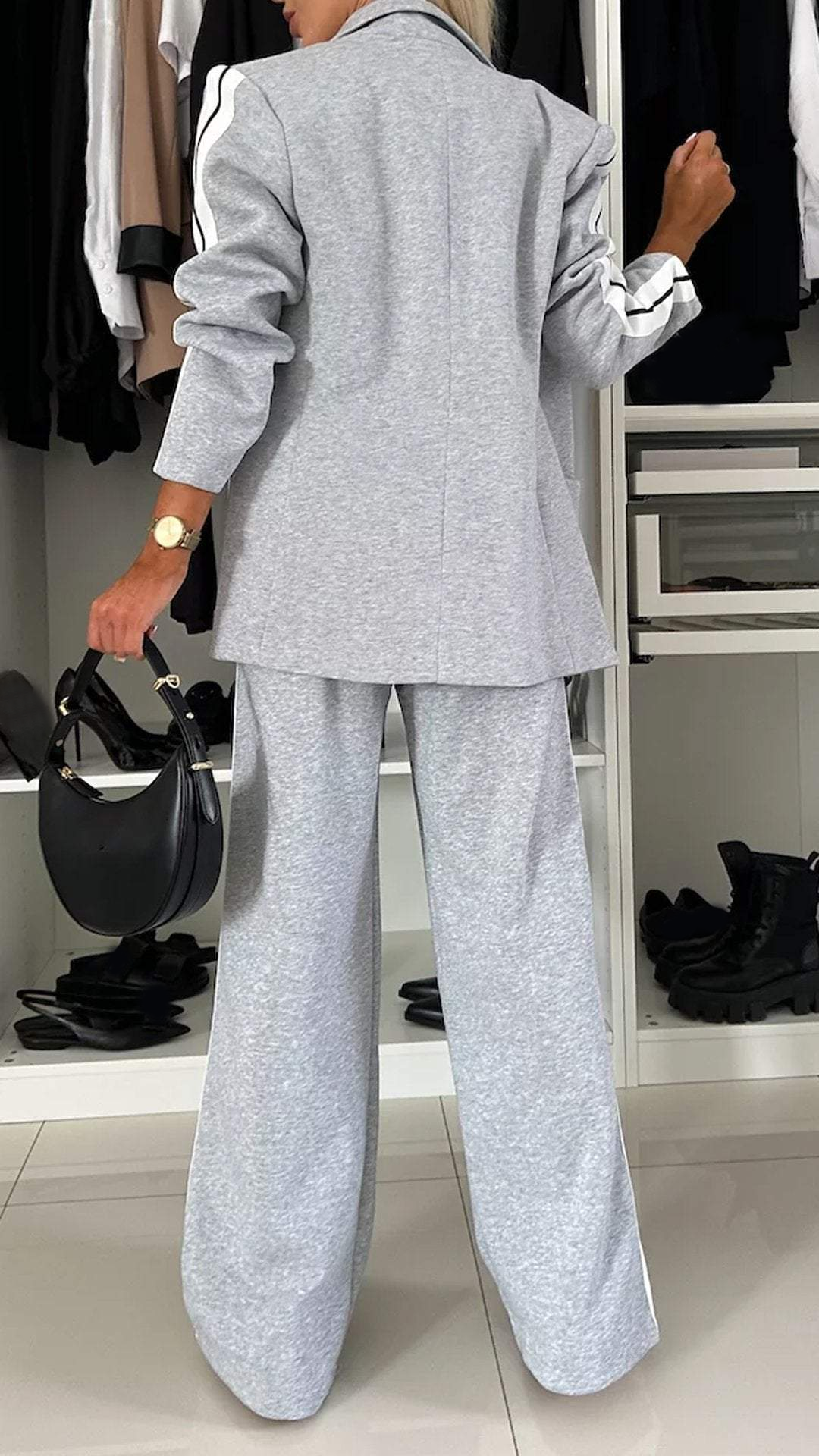 Essentials | Tailleur décontracté femme – Blazer chic & pantalon élastique confort