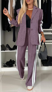 Essentials | Tailleur décontracté femme – Blazer chic & pantalon élastique confort