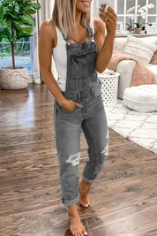 Combinaison en denim femme Bianca – Style décontracté et coupe sans manches