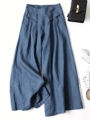 Pantalon palazzo lin 100 % — taille haute fluide & jambe large estivale