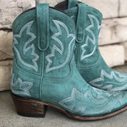Bottes Cowboy Femme ALEXA – Cuir Sculpté avec Broderies Western