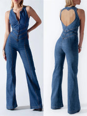 Combinaison Amalia femme – denim été dos nu cœur & coupe flatteuse