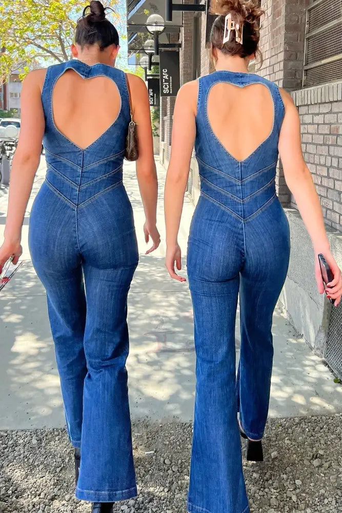 Combinaison Amalia femme – denim été dos nu cœur & coupe flatteuse