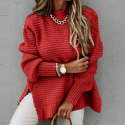 Pull col roulé oversize femme | Tricot doux & chaud | Fit moderne baggy