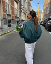 Veste cuir oversize noire femme – Biker chic & coupe ample tendance hiver