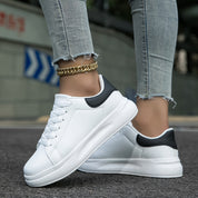 Sneakers orthopédiques blanches en cuir « Zania » femme — confort podologique & soutien
