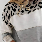 Pull Cheyenne femme coton chaud – imprimé léopard tendance