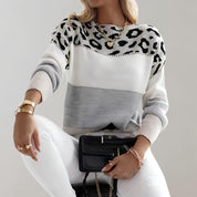 Pull Cheyenne femme coton chaud – imprimé léopard tendance