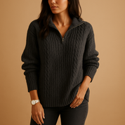 Pull femme Elise à demi-zip – maille élégante en plusieurs coloris
