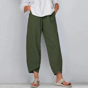 Allure pantalon femme été en coton | Coupe ample & taille élastique | Style décontracté chic