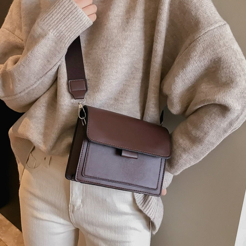 Sac crossbody femme – petit sac PU cuir avec large bandoulière réglable