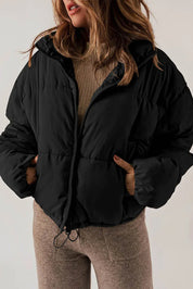 Kevia | Doudoune femme cropped – Puffer court tendance avec cordon taille