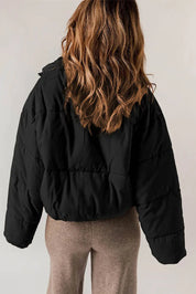 Kevia | Doudoune femme cropped – Puffer court tendance avec cordon taille