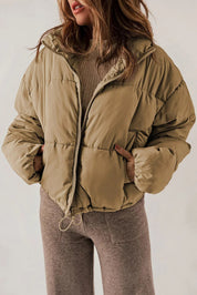 Kevia | Doudoune femme cropped – Puffer court tendance avec cordon taille