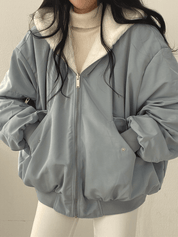 Baily | Manteau réversible femme – Oversize streetwear avec capuche & fausse fourrure