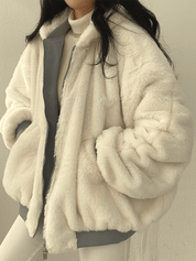 Baily | Manteau réversible femme – Oversize streetwear avec capuche & fausse fourrure