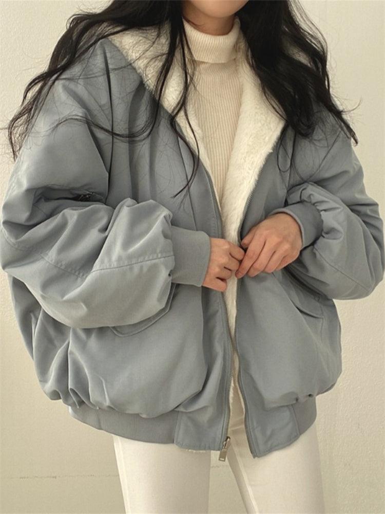 Baily | Manteau réversible femme – Oversize streetwear avec capuche & fausse fourrure