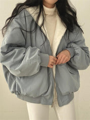 Baily | Manteau réversible femme – Oversize streetwear avec capuche & fausse fourrure