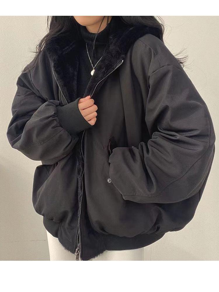 Baily | Manteau réversible femme – Oversize streetwear avec capuche & fausse fourrure