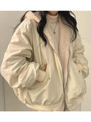 Baily | Manteau réversible femme – Oversize streetwear avec capuche & fausse fourrure