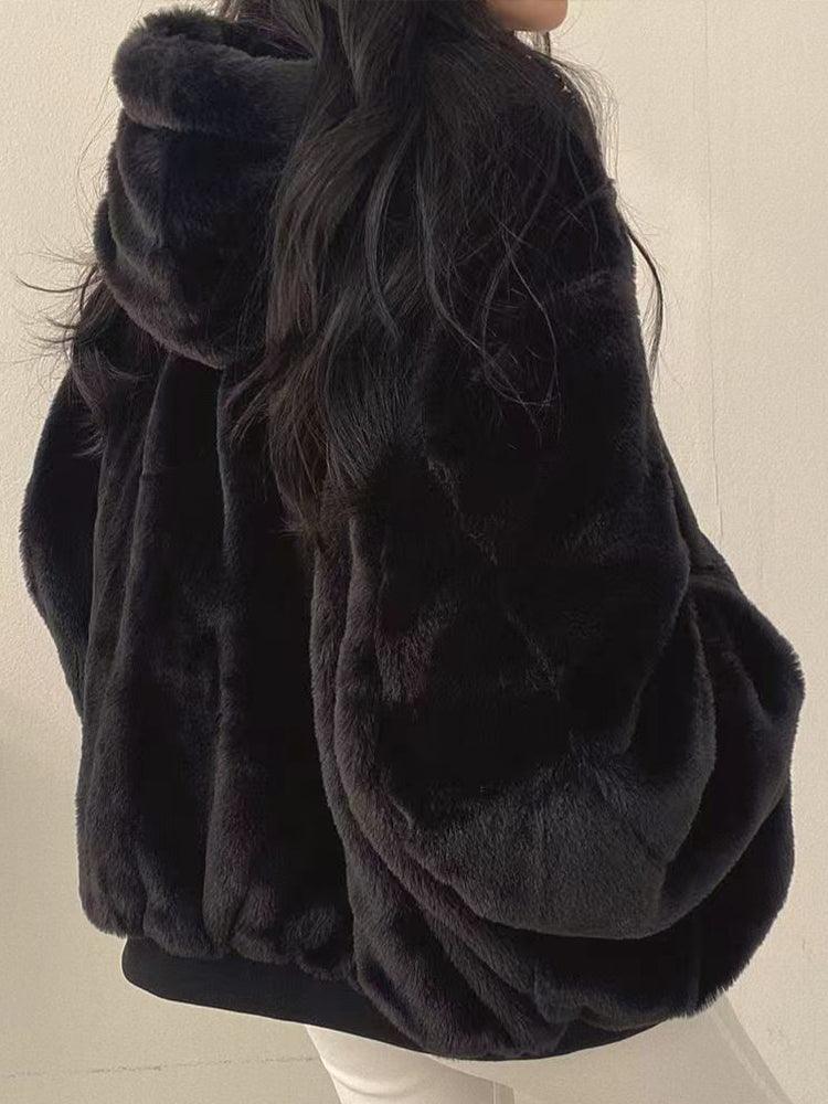 Baily | Manteau réversible femme – Oversize streetwear avec capuche & fausse fourrure