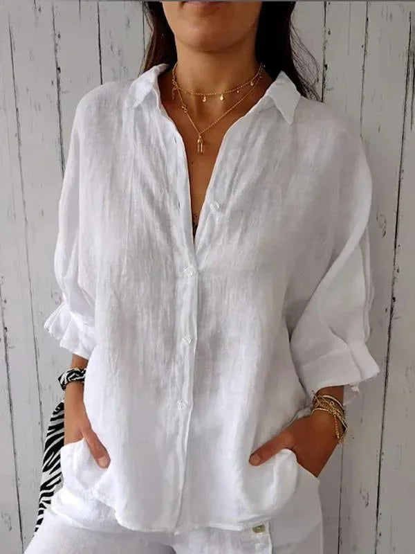 Sophie | Blouse Femme Lin & Coton – Élégance Intemporelle & Confort Quotidien