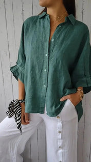 Sophie | Blouse Femme Lin & Coton – Élégance Intemporelle & Confort Quotidien