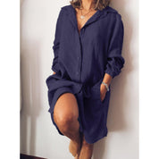 Marlene | Blouse longue en lin femme – Coupe fluide & style intemporel