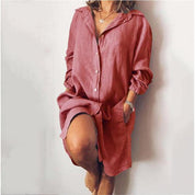 Marlene | Blouse longue en lin femme – Coupe fluide & style intemporel