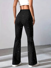 Pantalon flare pailleté femme – pantalon évasé glamour & élégant soirée