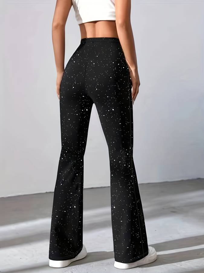 Pantalon flare pailleté femme – pantalon évasé glamour & élégant soirée