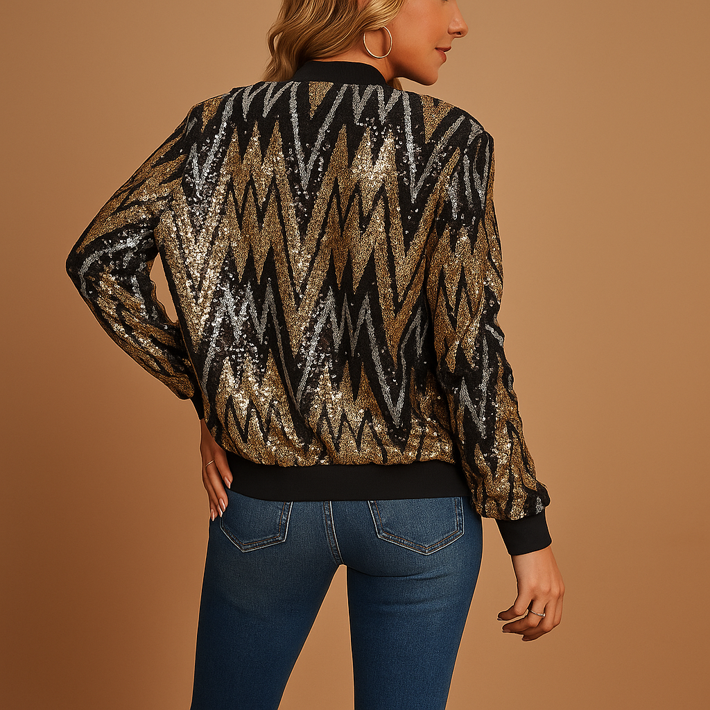 Manteau femme Livia doré – Élégant statement avec coupe cintrée et poches