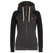 Hoodie femme sportive – sweat zippé chaud avec capuche & doublure polaire