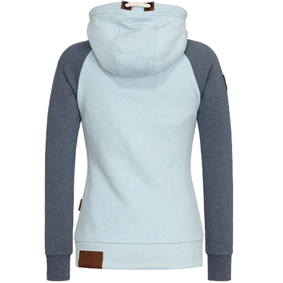 Hoodie femme sportive – sweat zippé chaud avec capuche & doublure polaire