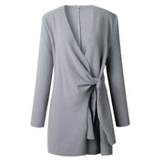 Gilet femme Elin en maille — ceinture à nouer & coupe douce