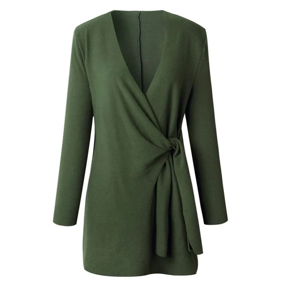 Gilet femme Elin en maille — ceinture à nouer & coupe douce