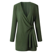 Gilet femme Elin en maille — ceinture à nouer & coupe douce