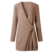 Gilet femme Elin en maille — ceinture à nouer & coupe douce
