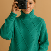 Mila | Pull Femme Col Roulé en Maille – Design Intemporel, Chic & Confortable