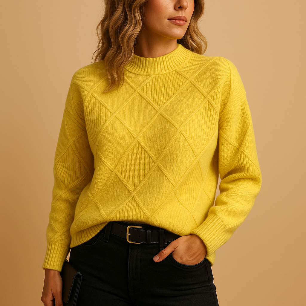 Mila | Pull Femme Col Roulé en Maille – Design Intemporel, Chic & Confortable