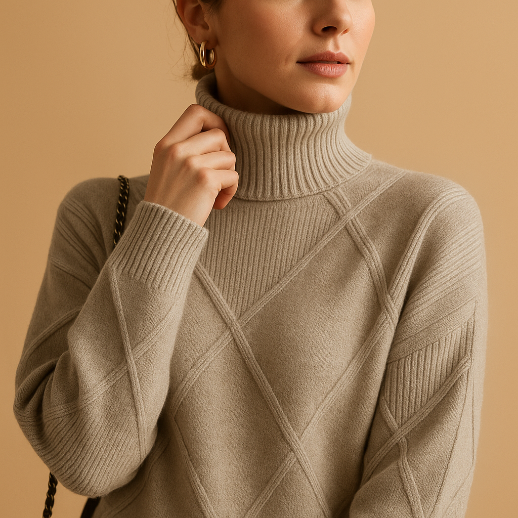 Mila | Pull Femme Col Roulé en Maille – Design Intemporel, Chic & Confortable